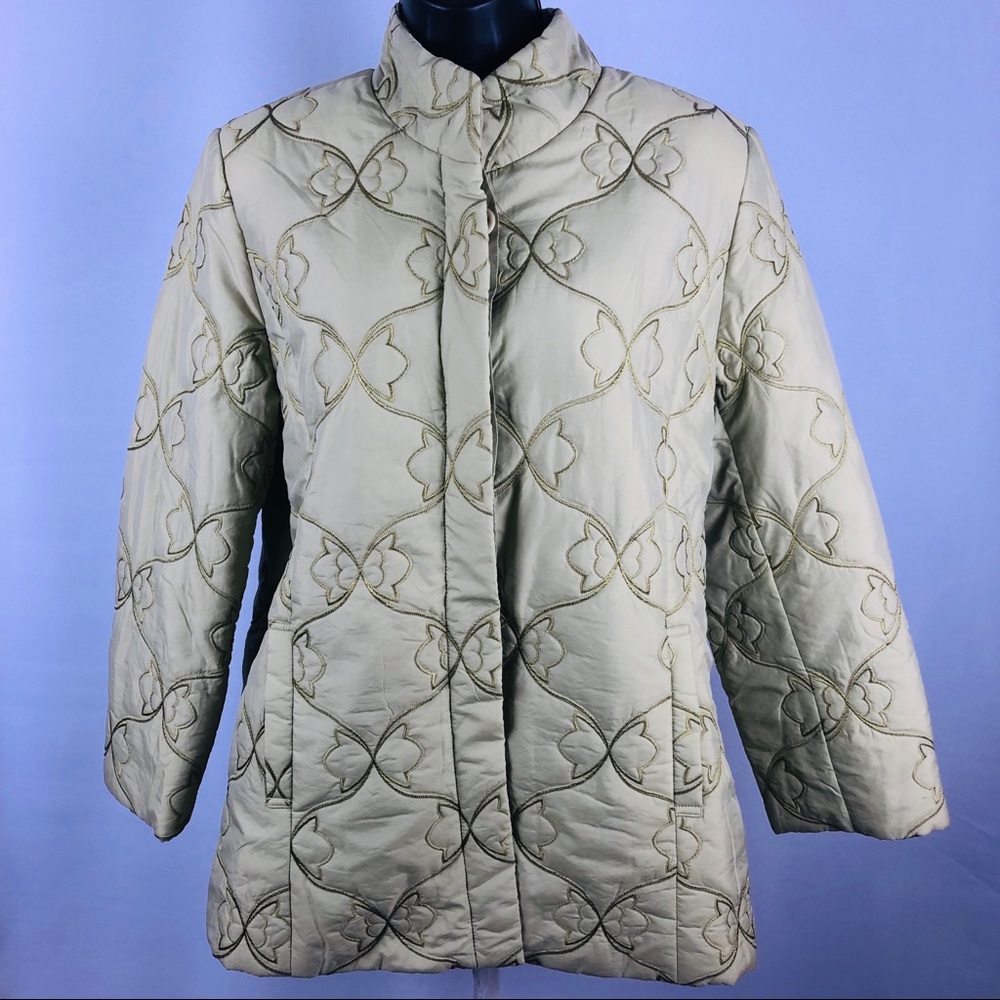 Quilted medium length Olive Green Quilted  jacket.
